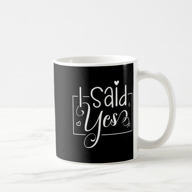 I Asked I Said Yes Engagement Reveal Announcement  Coffee Mug (Right)