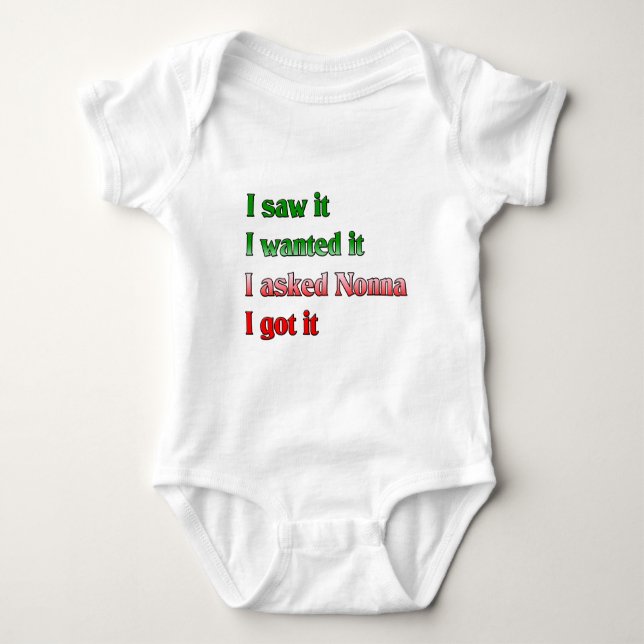I Asked Nonno Baby Bodysuit (Front)