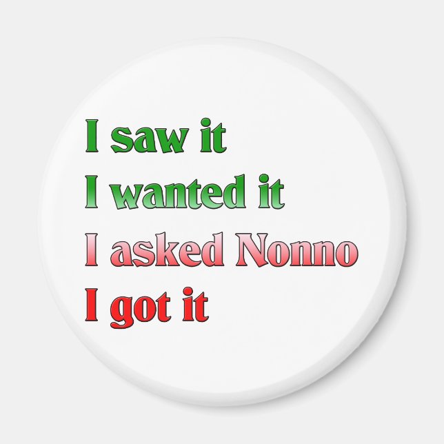 I Asked Nonno Magnet (Front)