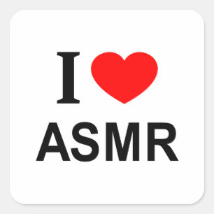 I ❤️ ASMR I LOVE ASMR I HEART ASMR SQUARE STICKER