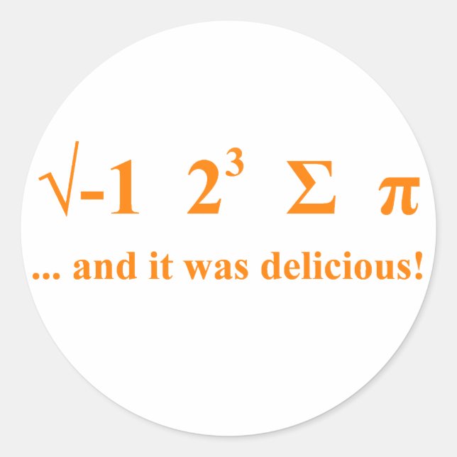 I ate pi classic round sticker (Front)