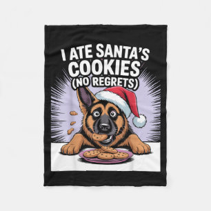 I Ate Santas Cookies Puppy Funny Christmas German Fleece Blanket