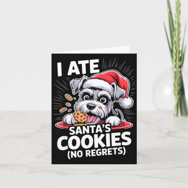 I Ate Santas Cookies Puppy Funny Christmas Mini Sc Card (Front)