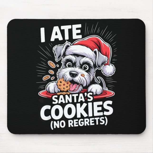 I Ate Santas Cookies Puppy Funny Christmas Mini Sc Mouse Mat (Front)