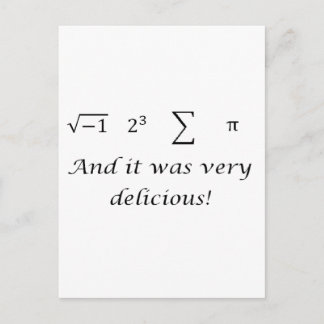 I ate some pie math shirt postcard