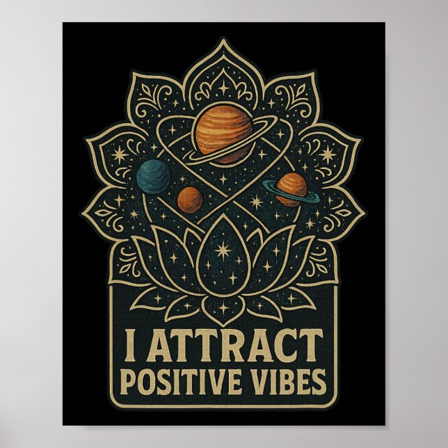I Attract Positive Vibes Manifestation Celestial E Poster (Front)