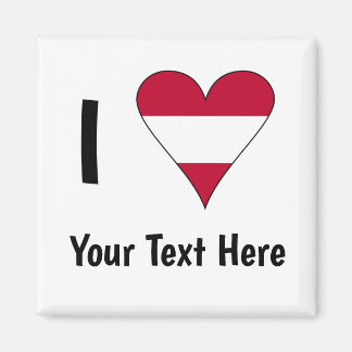 I (Austrian Flag Heart Love) Your Text Magnet