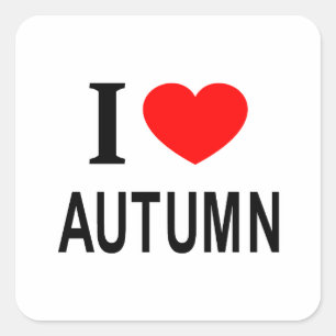 I ❤️ AUTUMN I LOVE AUTUMN I HEART AUTUMN SQUARE STICKER
