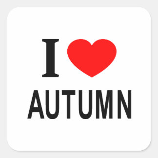 I ❤️ AUTUMN I LOVE AUTUMN I HEART AUTUMN SQUARE STICKER