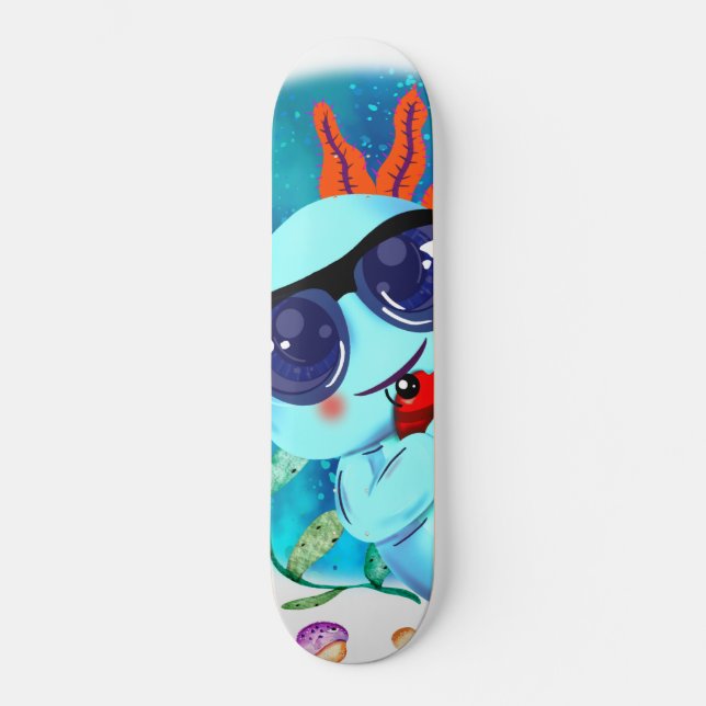 I Axolotl Questions, Cute Axolotl Quote   Skateboard (Front)