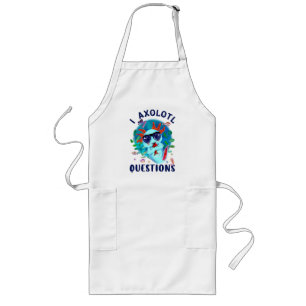 I Axolotl Questions, Cute Axolotl with Sunglasses Long Apron