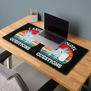 I Axolotl Questions Cute Retro Funny Axolotl Desk Mat