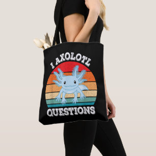 I Axolotl Questions Cute Retro Funny Axolotl Tote Bag