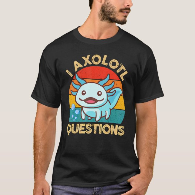 I Axolotl Questions  Kids Retro Cute Axolotl Plush T-Shirt (Front)