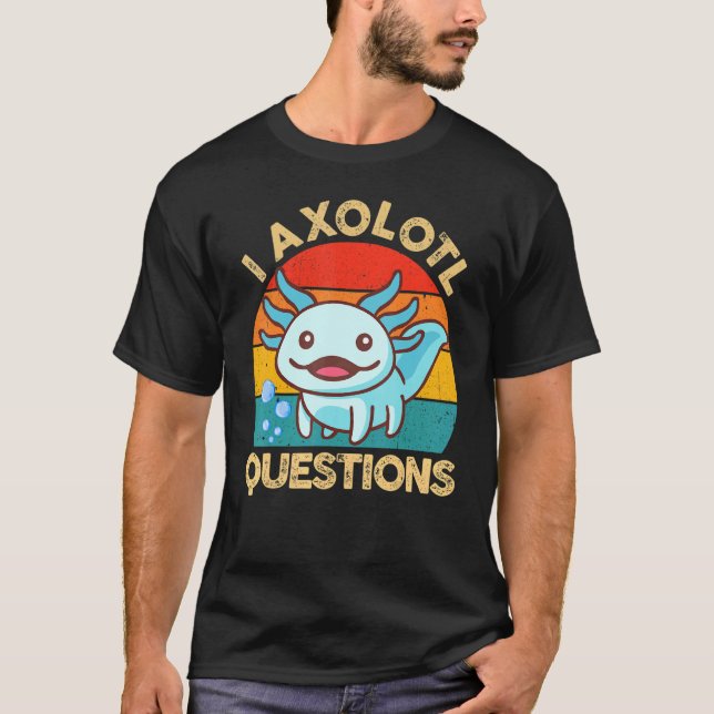 I Axolotl Questions  Kids Retro Cute Axolotl Plush T-Shirt (Front)