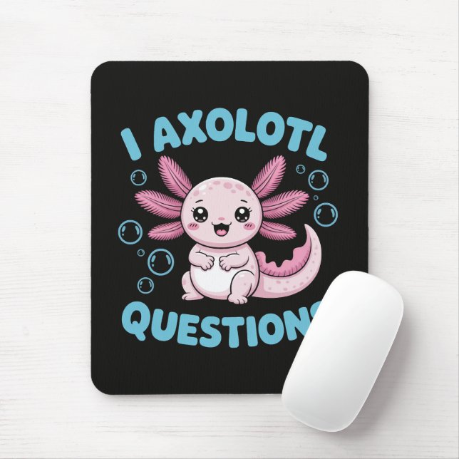 I Axolotl Questions Mouse Mat (With Mouse)