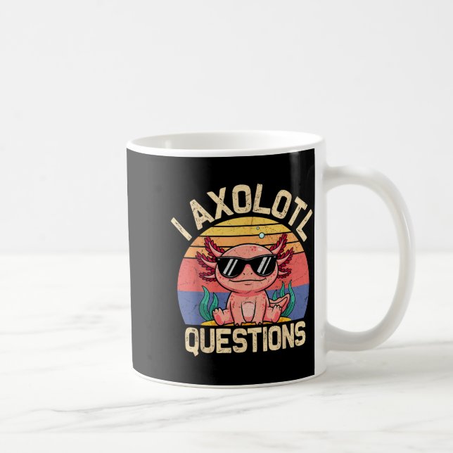 I Axolotl Questions Shirt Adults Youth Kids Retro  Coffee Mug (Right)
