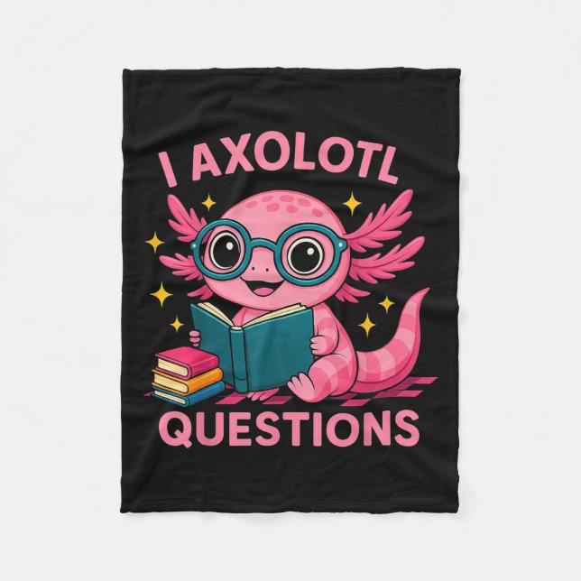 I Axolotl Questions Shirt Adults Youth Kids Retro  Fleece Blanket (Front)