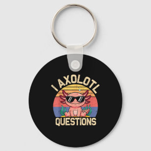 I Axolotl Questions Shirt Adults Youth Kids Retro Key Ring