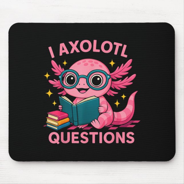 I Axolotl Questions Shirt Adults Youth Kids Retro  Mouse Mat (Front)