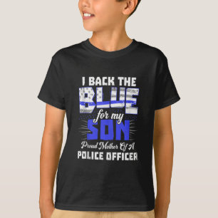 I Back Blue My Son Ts Women Thin Line Mum Gift T-Shirt