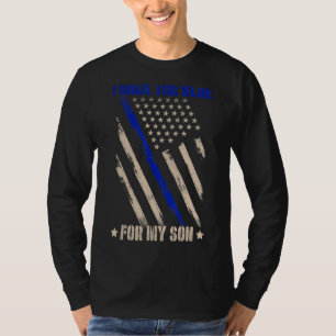 I Back The Blue For My Son Patriotic Police Office T-Shirt