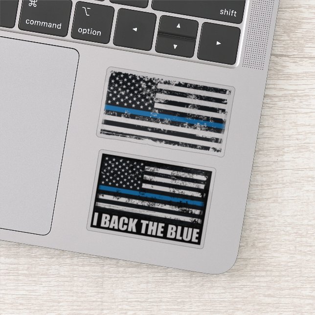 I back the blue Thin blue line USA flag grunge (Detail)