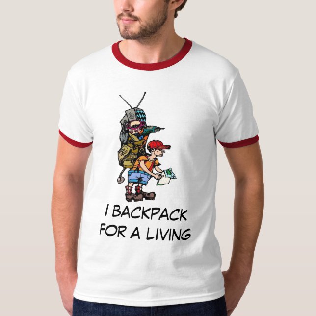 I backpackfor a living - Customised T-Shirt (Front)