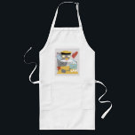 'I bake' artistic cook's apron<br><div class="desc">Creative baker's kitchen stuff - pie,  cookies,  cupcakes all in arty whimsical illustration eggs,  sugar,  flour and tools for making desserts</div>