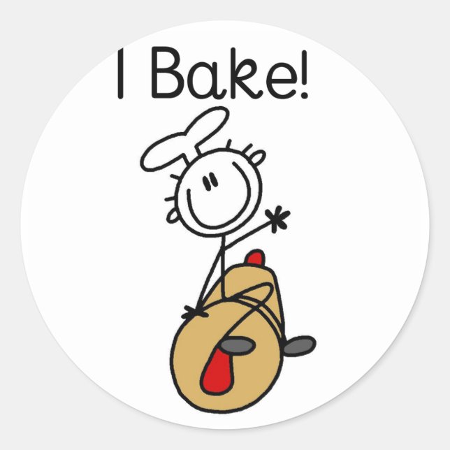 I Bake Classic Round Sticker (Front)