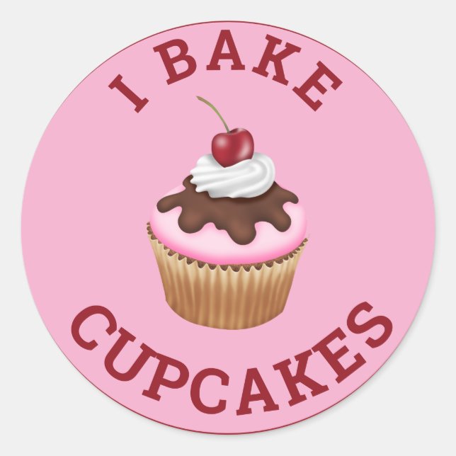 I Bake Cupcake Stickers (Front)