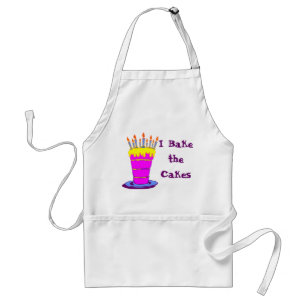 I Bake the Cakes Custom Giant Pink Birthday Cake Standard Apron