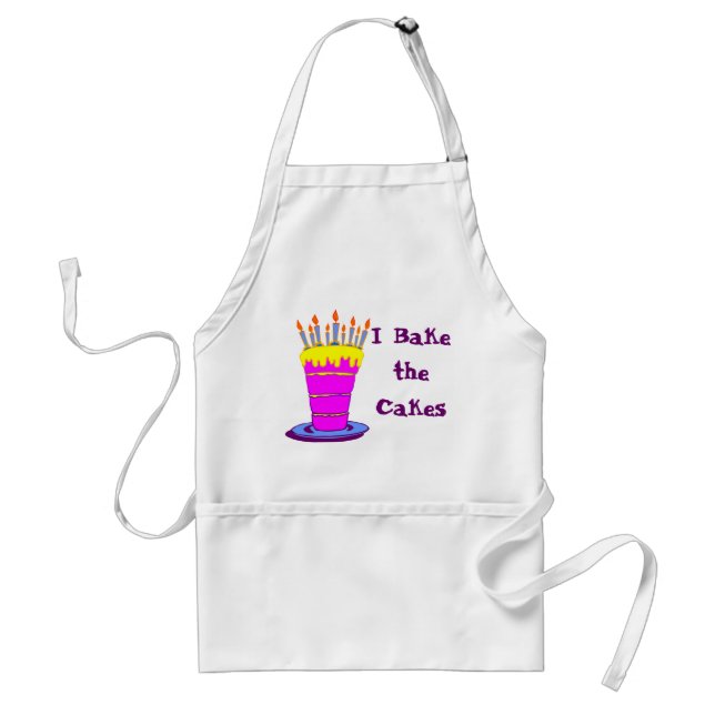 I Bake the Cakes Custom Giant Pink Birthday Cake Standard Apron (Front)