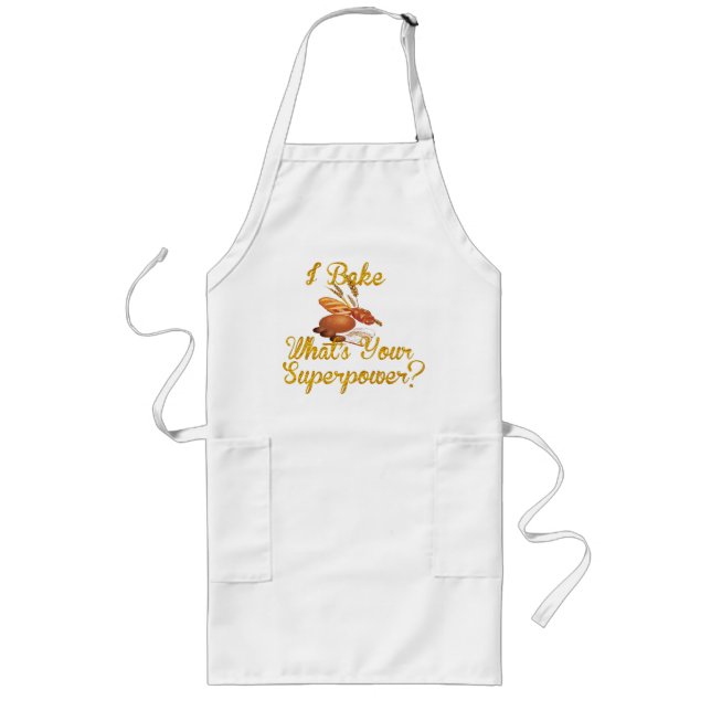i bake what's your superpower funny cook apron (Front)