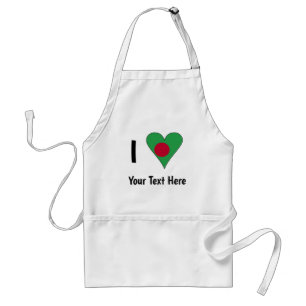 I (Bangladesh Flag Heart Love) Your Text Standard Apron