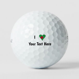 I (Bangladeshi Heart Flag Love) Personalised Golf Balls