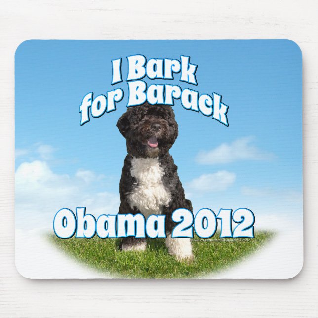I Bark for Barack, Bo the First Dog Obama Mouse Mat (Front)