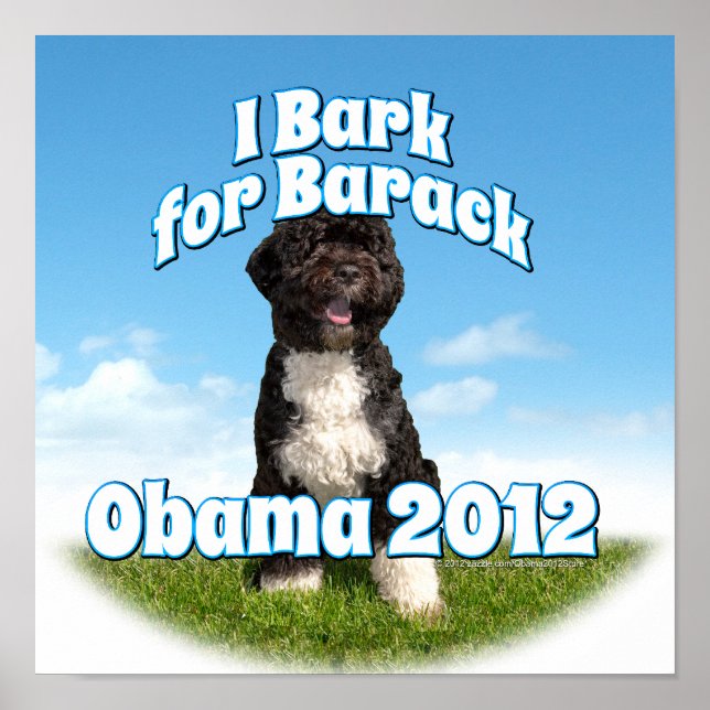 I Bark for Barack, Bo the First Dog Obama Poster (Front)