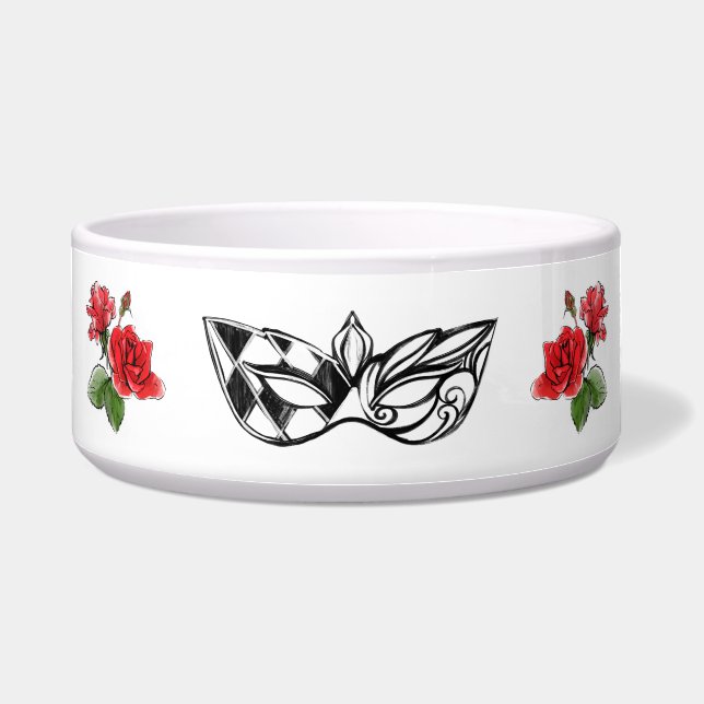 *~* I BARK IN ITALIAN VENETIAN MASK RED ROSES (Front)
