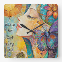 I Bask In The Light Of My Soul Wall Clock