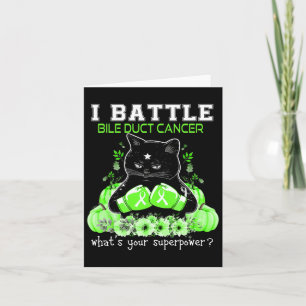 I Battle Bile Duct Cancer Awareness Fun Cat Card