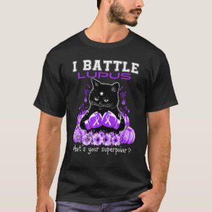 I Battle Lupus Awareness Cat T-Shirt