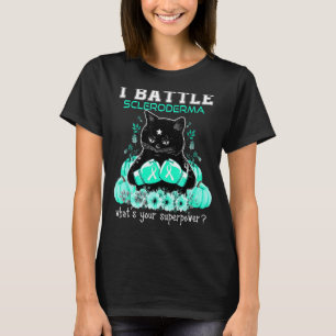 I Battle Scleroderma Awareness Cat T-Shirt