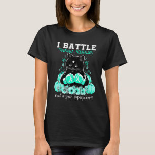 I Battle Trigeminal Neuralgia Awareness Cat T-Shirt