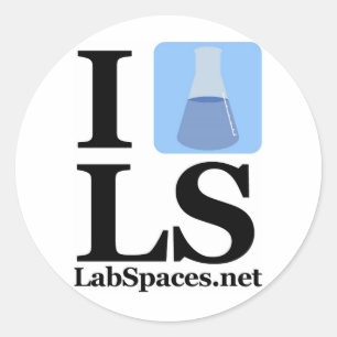 I beaker LS w/ Domain Classic Round Sticker