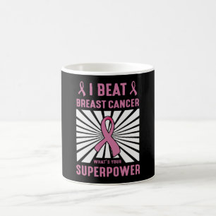 I Beat Breast Cancer Survivor Superpower Pride Coffee Mug