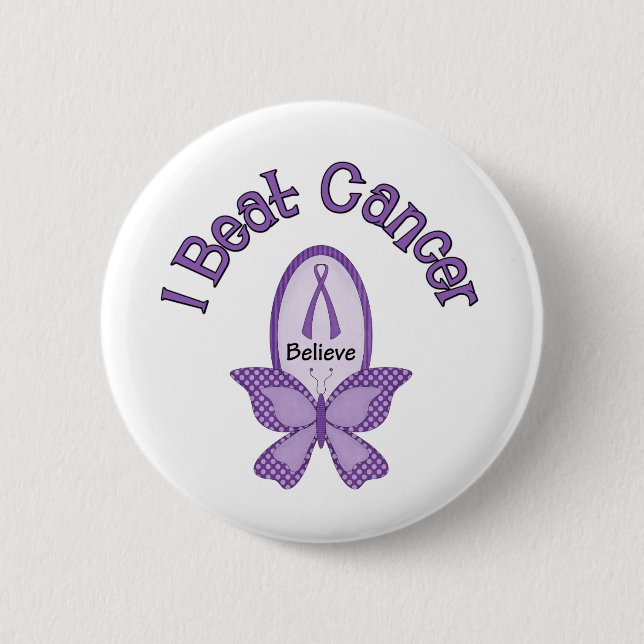 I Beat CANCER 6 Cm Round Badge (Front)
