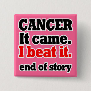 I beat cancer.Cancer Survivor.Customise colour 15 Cm Square Badge
