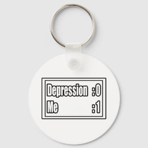I Beat Depression (Scoreboard) Key Ring