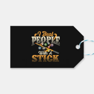 I Beat People with A Stick - Billiards 8 Ball Gift Tags